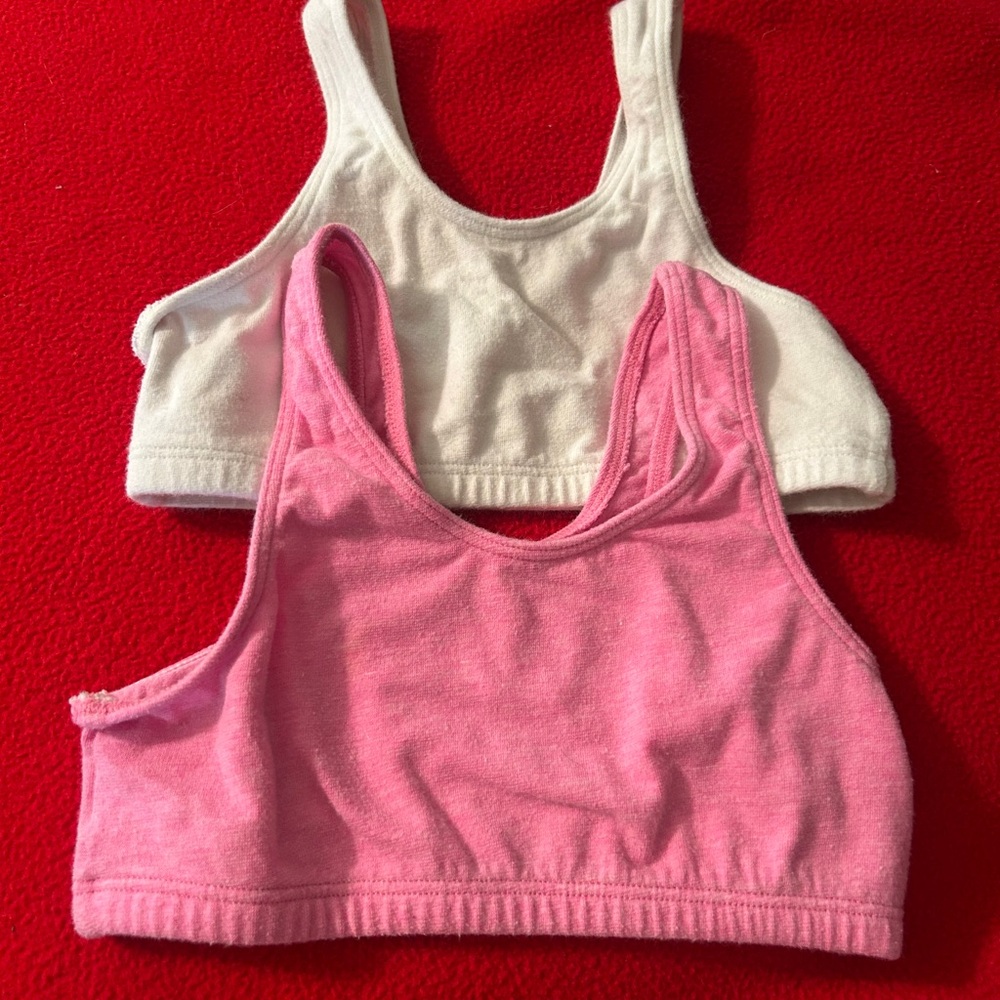 Girls Fruit of the Loom Pink and White Sports Bras